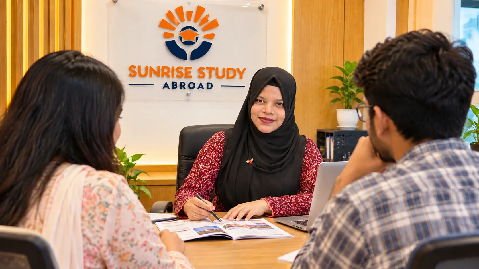 Study Abroad Consultation consultant Jiniya giving consultations to students about public health